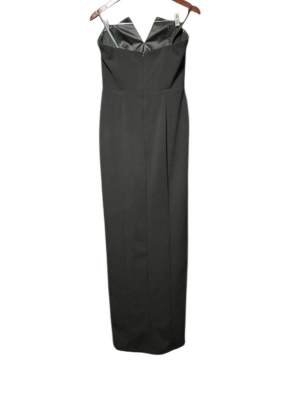 Betsy & Adam Black Strapless Tuxedo Maxi Gown Size 6 - Picture 4 of 8